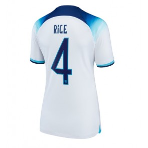 Anglia Declan Rice #4 Koszulka Podstawowych Kobiety MŚ 2022 Krótki Rękaw